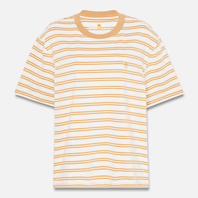 Gestreiftes Dunstan Kurzarm-T-Shirt für Damen in Gelb