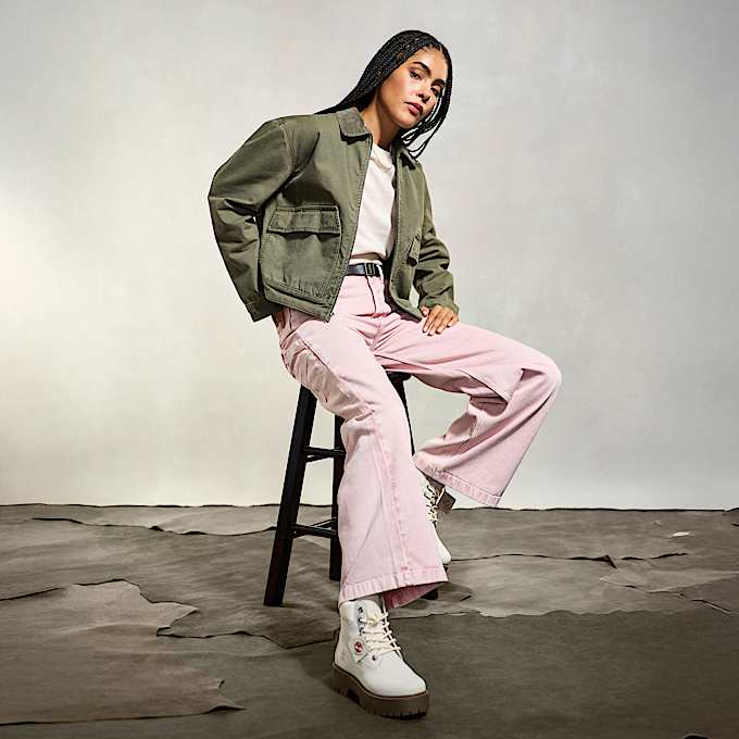 Strafford Bomber Washed Canvas Jacket for Women in Green