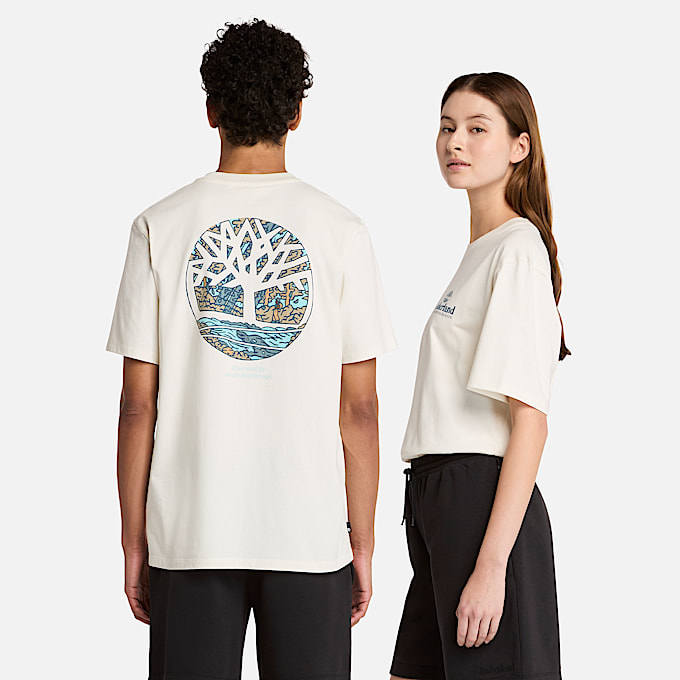 All Gender T-shirt Gráfica com Logótipo da Árvore Ilustrado nas Costas em branco