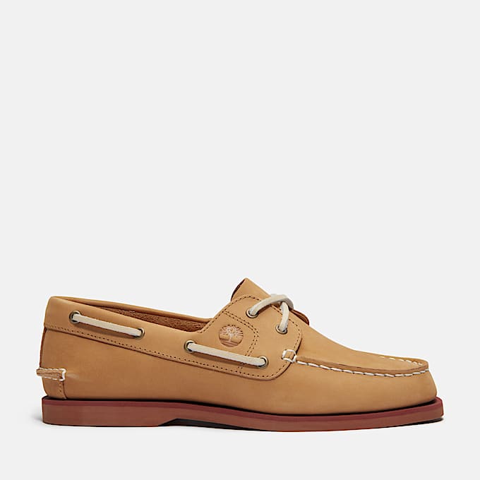 Chaussure bateau classique pour femme en beige - 1