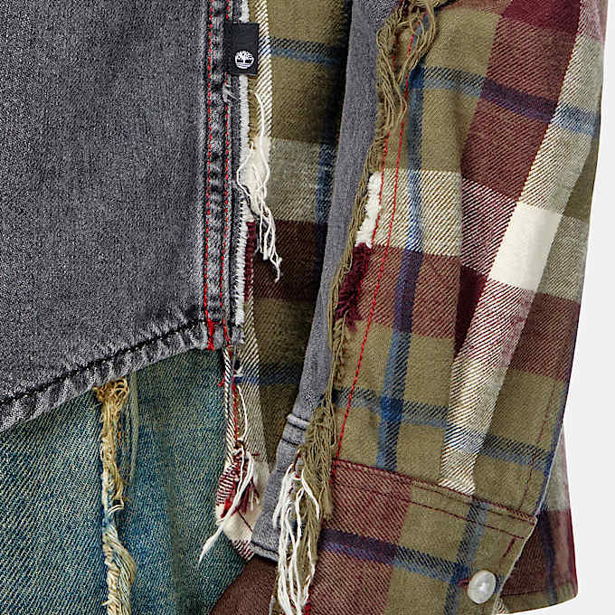 Chemise en denim à carreaux