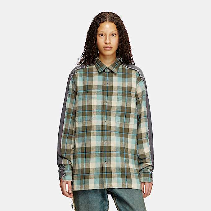 Chemise à carreaux en denim