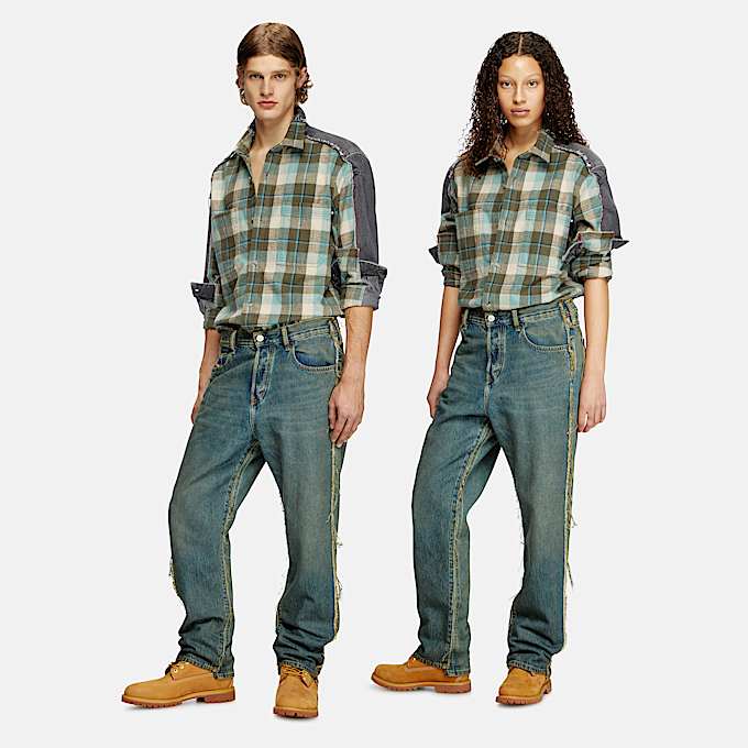 Check and denim shirt - 1