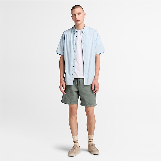 Shorts in Cotone e Lino da Uomo in verde chiaro