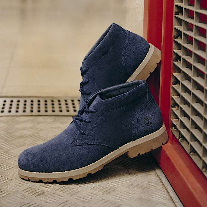 Britton Square Mid Lace Up Boot for Men in Blue - 1
