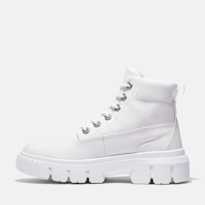 Stivale Stringato Greyfield Mid da Donna in bianco