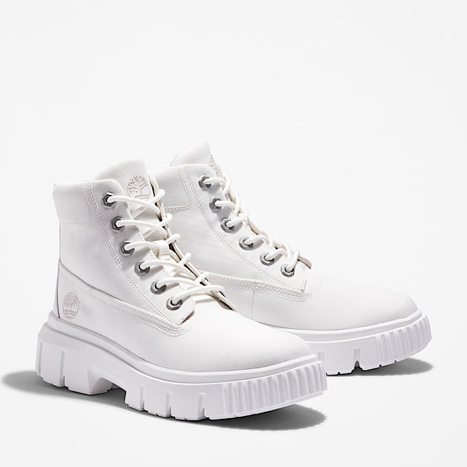 Stivale Stringato Greyfield Mid da Donna in bianco