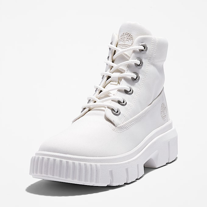 Stivale Stringato Greyfield Mid da Donna in bianco
