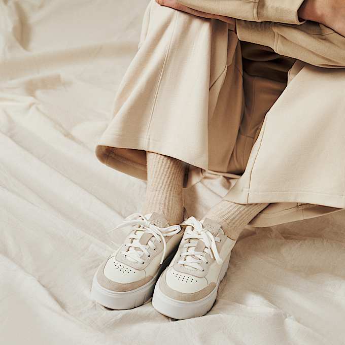 Laurel Court Low Lace-Up Trainer for Women in White