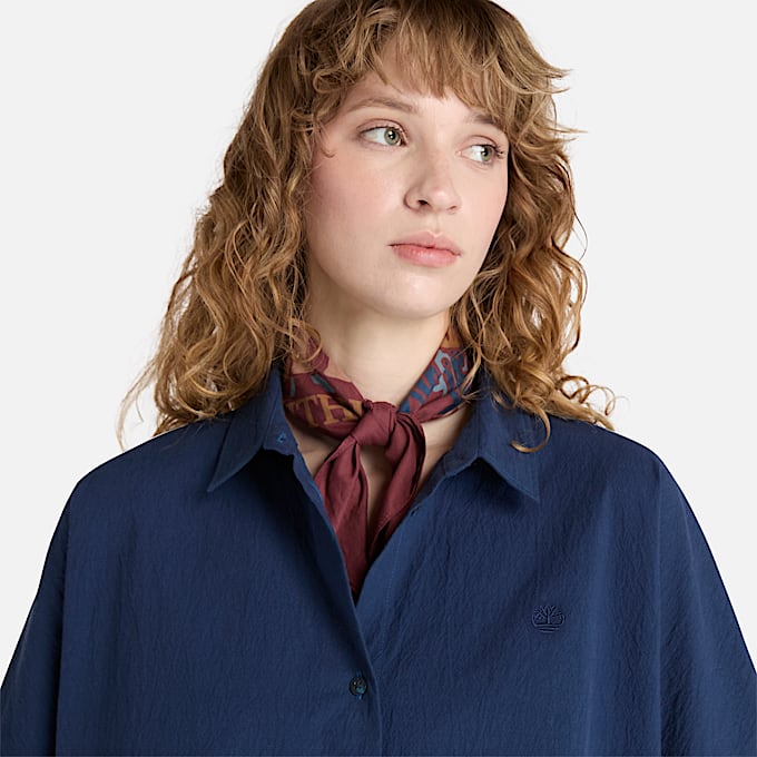 Camicia a Maniche Corte da Donna in blu scuro