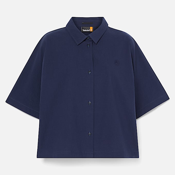 Camicia a Maniche Corte da Donna in blu scuro