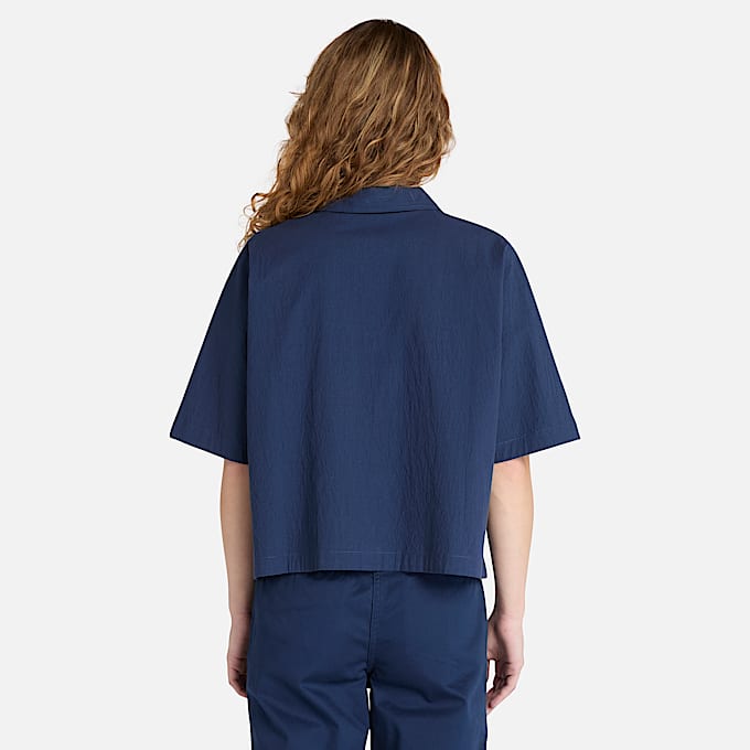 Camicia a Maniche Corte da Donna in blu scuro