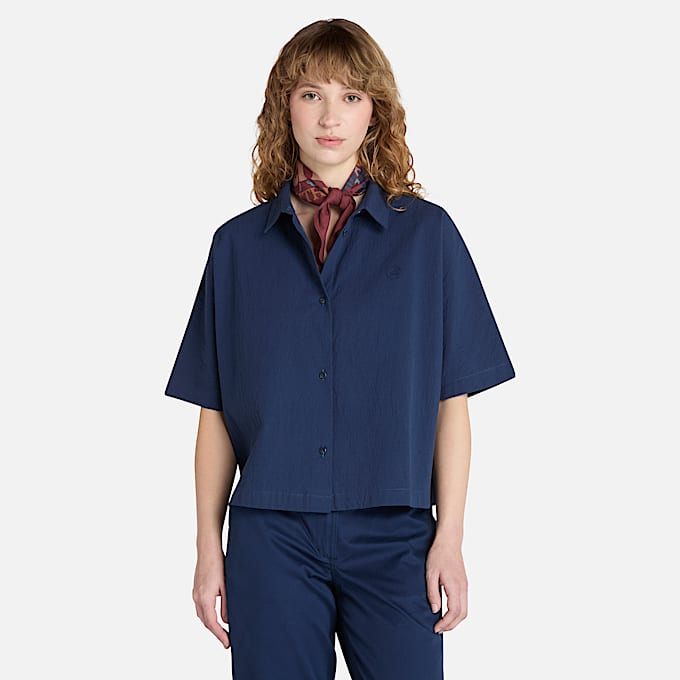Short-Sleeve Shirt for Women in Dark Blue - 1
