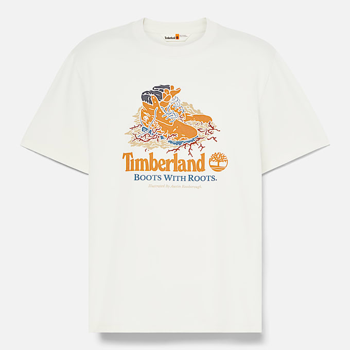 T-shirt unisexe avec motif Boot sur le devant en blanc