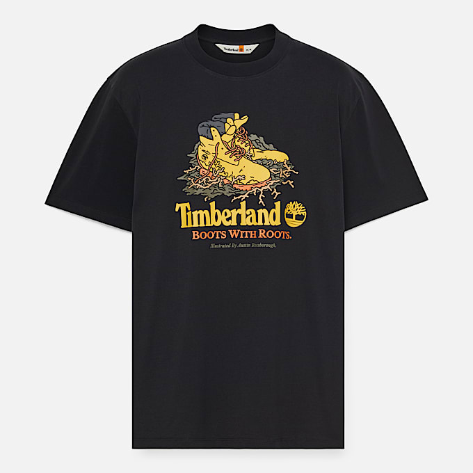 All Gender Front Boot Graphic T-Shirt in Black