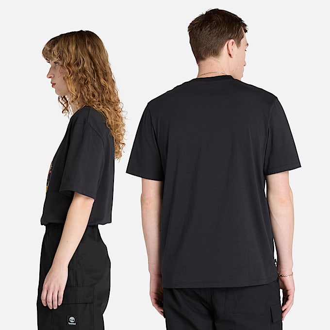 All Gender Front Boot Graphic T-Shirt in Black