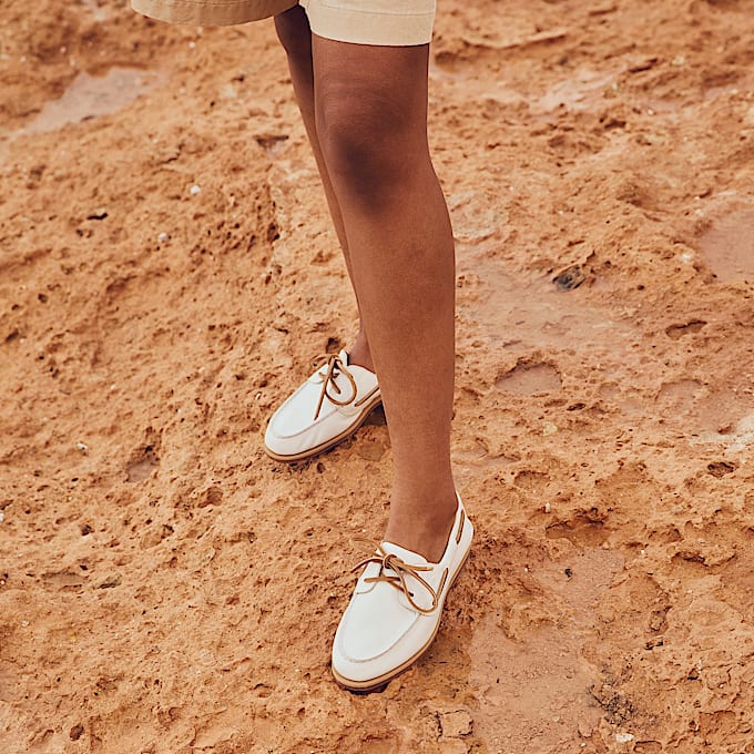 Classic Boat Shoe for Women in White