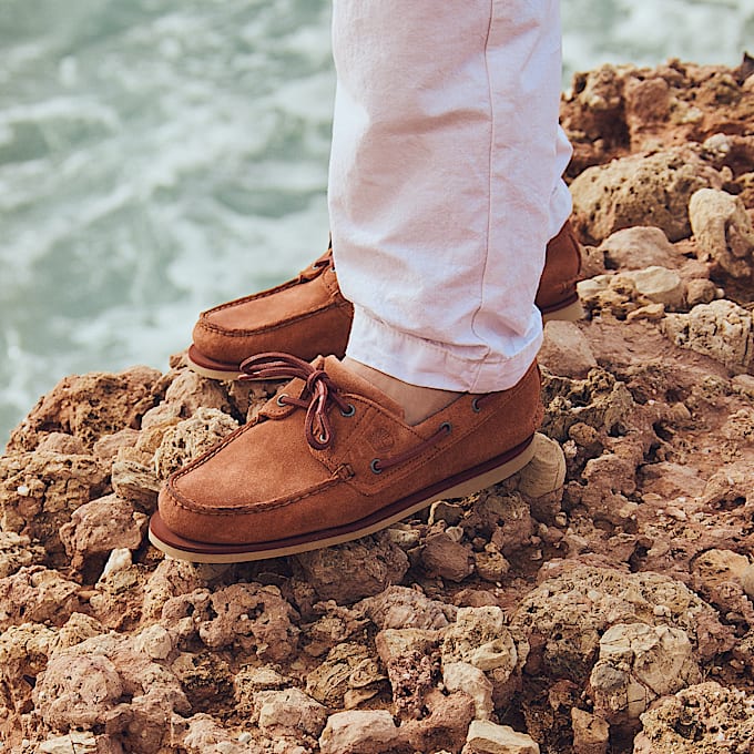Chaussure bateau classique pour homme en orange