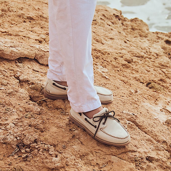 Classic Boat Shoe for Men in Light Grey