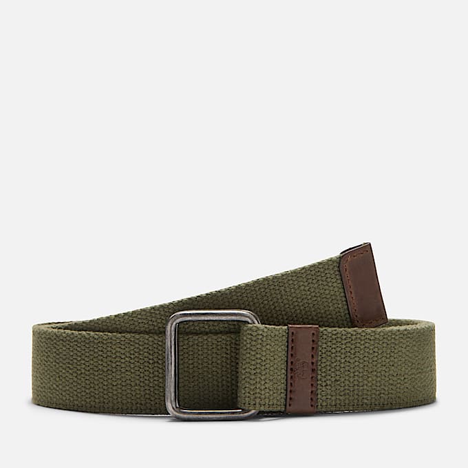 40mm Webbed Belt with Square Buckle for Men in Green - 1