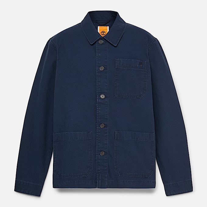 Kempshire Washed Canvas Chore Jacket for Men in Dark Blue