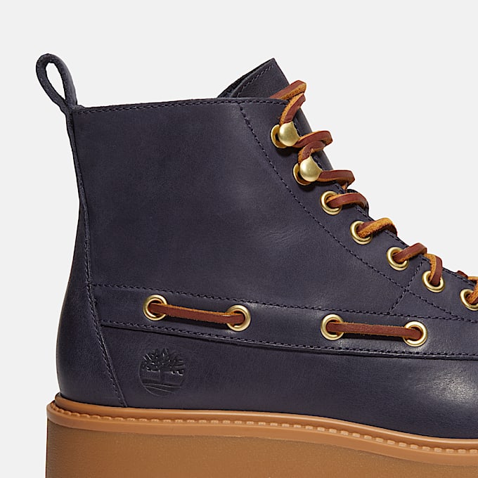 Stone Street Platform Kiltie Boot for Women in Dark Blue