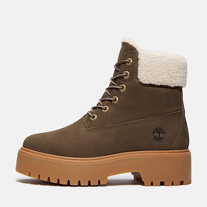 Wasserdichter Stone Street Boot mit Plateausohle und warmem Futter für Damen in Dunkelbraun