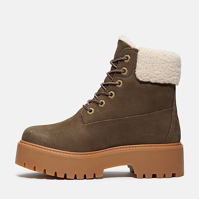 Wasserdichter Stone Street Boot mit Plateausohle und warmem Futter für Damen in Dunkelbraun