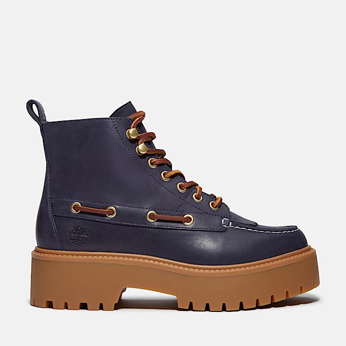 Stone Street Platform Kiltie Boot for Women in Dark Blue - 1