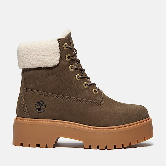 Wasserdichter Stone Street Boot mit Plateausohle und warmem Futter für Damen in Dunkelbraun - 1