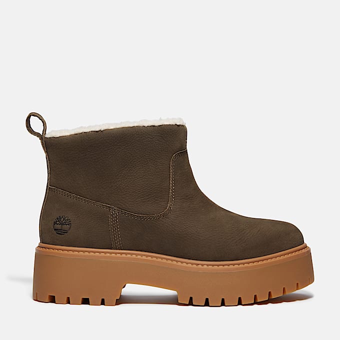 Stone Street Boot mit warmem Futter und Plateausohle für Damen in Dunkelbraun