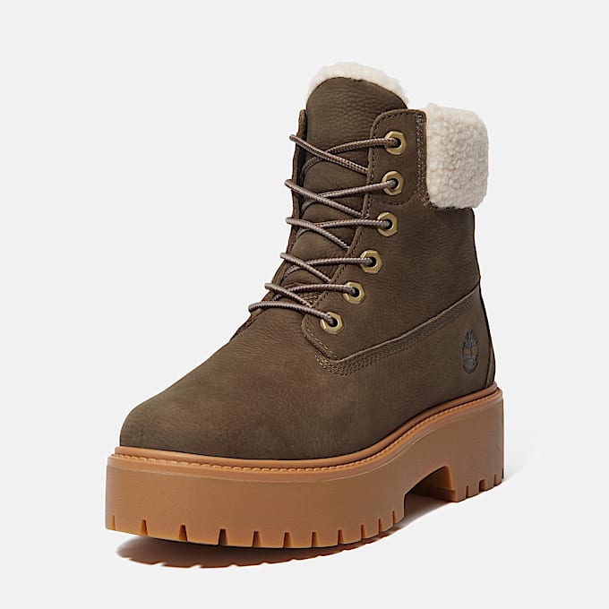 Wasserdichter Stone Street Boot mit Plateausohle und warmem Futter für Damen in Dunkelbraun