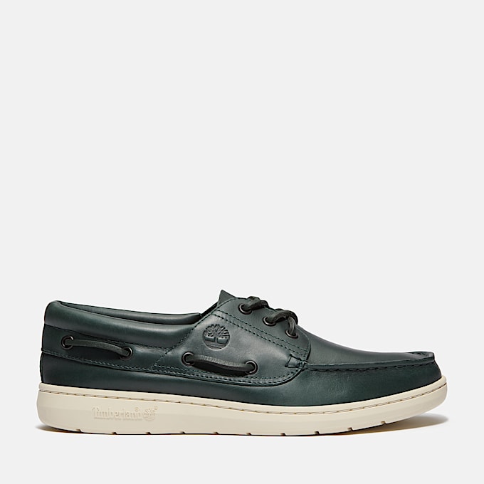 Chaussure bateau Portofino Pier pour homme en vert foncé - 1