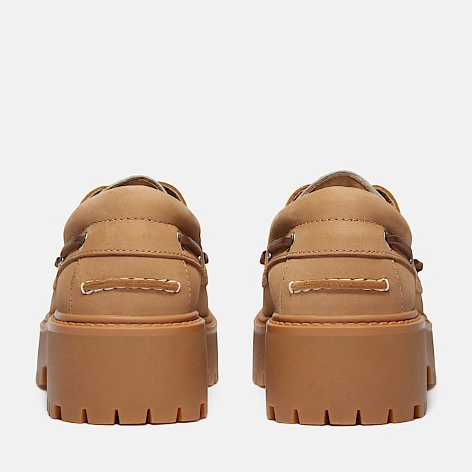 Scarpa da Barca con Plateau Stone Street da Donna in beige
