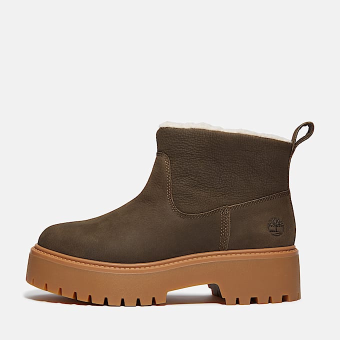 Stone Street Boot mit warmem Futter und Plateausohle für Damen in Dunkelbraun