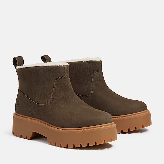 Stone Street Boot mit warmem Futter und Plateausohle für Damen in Dunkelbraun