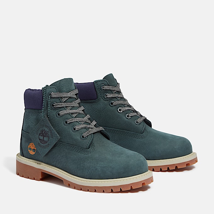 Scarponcino Impermeabile Timberland® Premium 6-Inch da Bambino (dal 30,5 al 35) in verde scuro