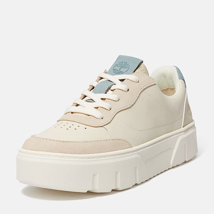 Laurel Court Lace Up Trainer for Women in Beige/Light Blue
