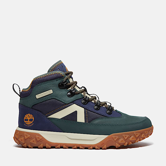 GreenStride™ Motion 6 Mid Waterproof Trainer for Junior in Dark Green - 1