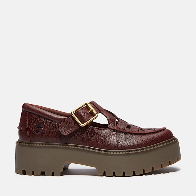 Scarpa con Plateau e Fibbia Stone Street da Donna in rosso scuro - 1