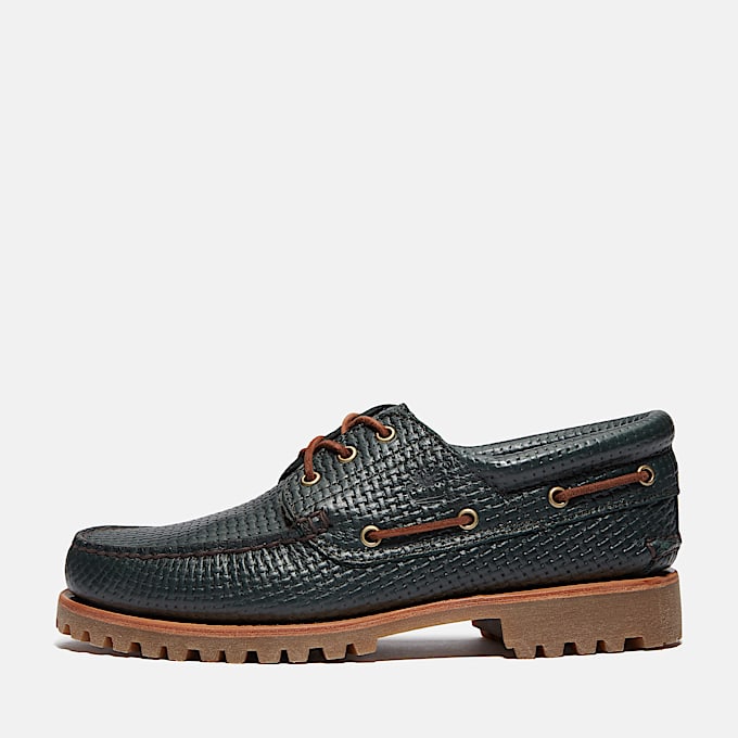 Chaussure bateau authentique cousue main à 3 œillets Timberland® pour homme en vert foncé