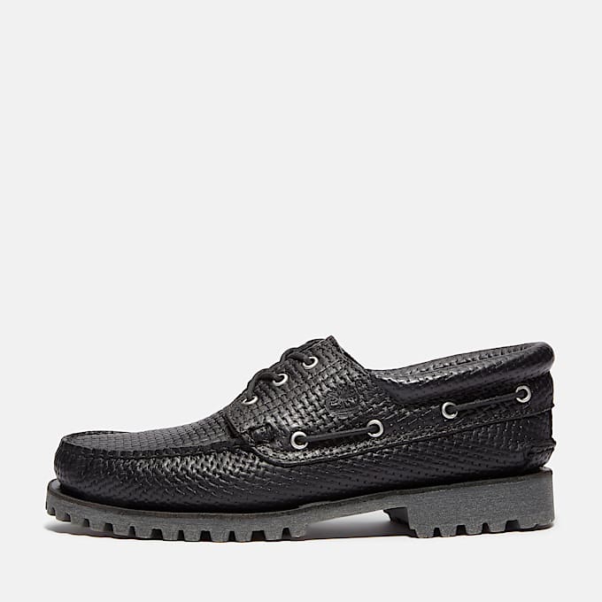 Scarpa da Barca Timberland® Authentic 3-Eye Lug Handsewn da Uomo in colore nero