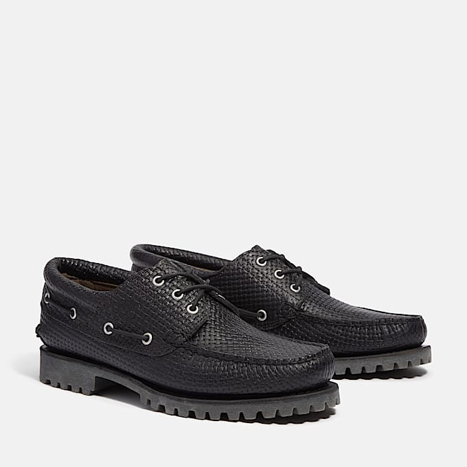 Scarpa da Barca Timberland® Authentic 3-Eye Lug Handsewn da Uomo in colore nero