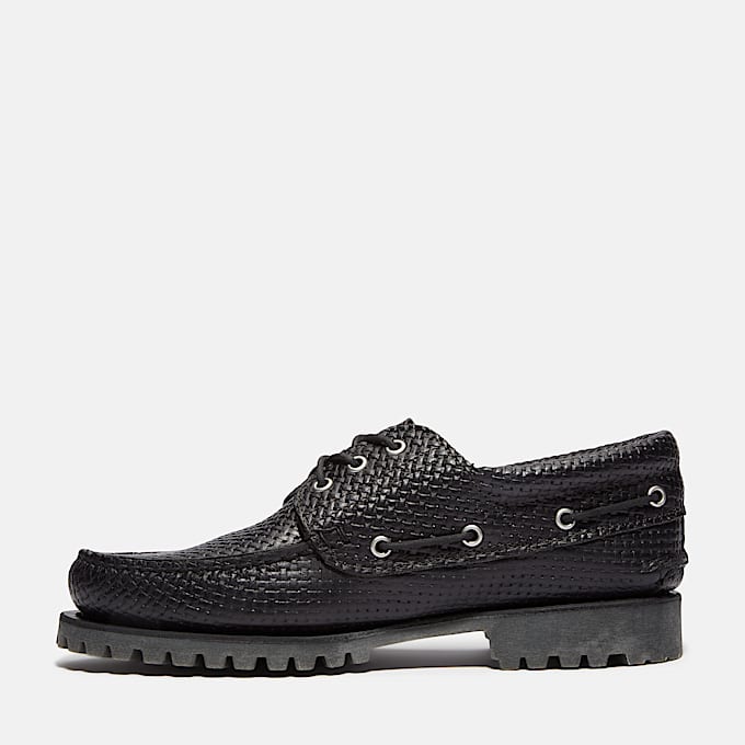 Scarpa da Barca Timberland® Authentic 3-Eye Lug Handsewn da Uomo in colore nero