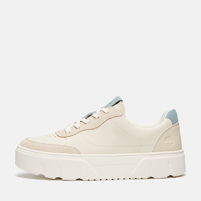 Laurel Court Lace Up Trainer for Women in Beige/Light Blue