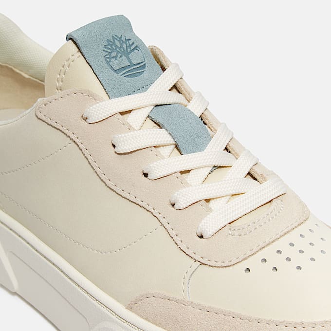 Laurel Court Lace Up Trainer for Women in Beige/Light Blue