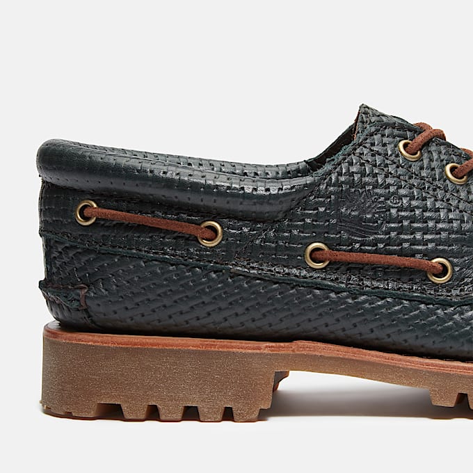 Chaussure bateau authentique cousue main à 3 œillets Timberland® pour homme en vert foncé