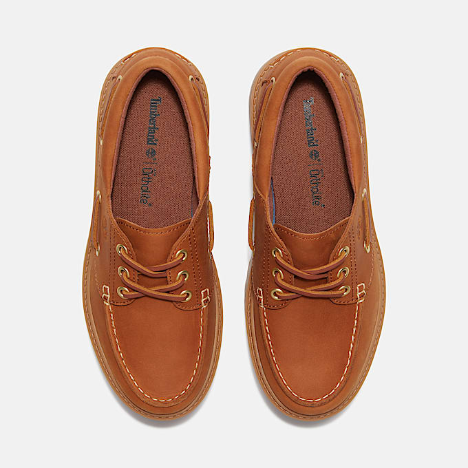 Stone Street Platform Boat Shoe for Women in Brown