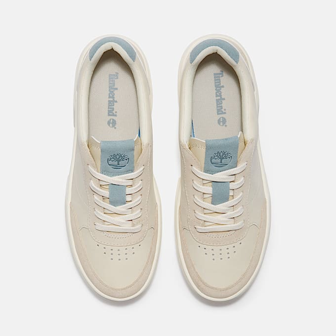 Laurel Court Lace Up Trainer for Women in Beige/Light Blue
