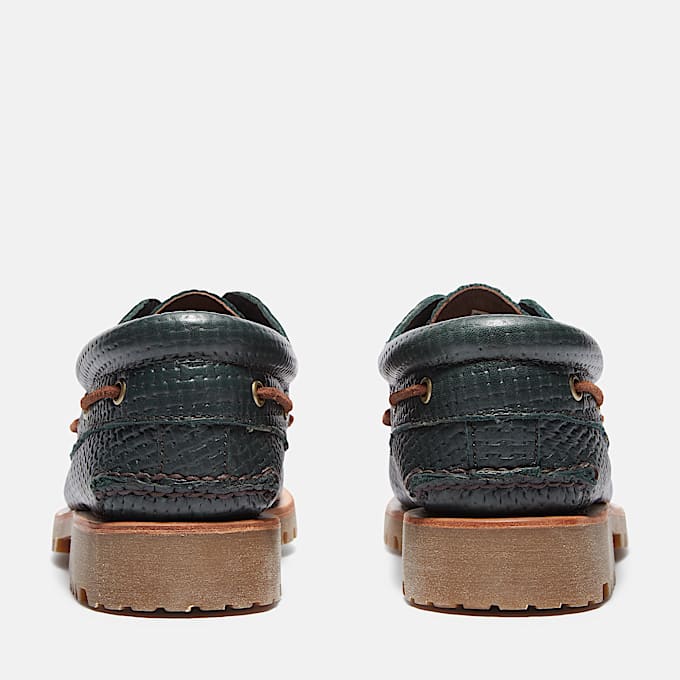 Chaussure bateau authentique cousue main à 3 œillets Timberland® pour homme en vert foncé